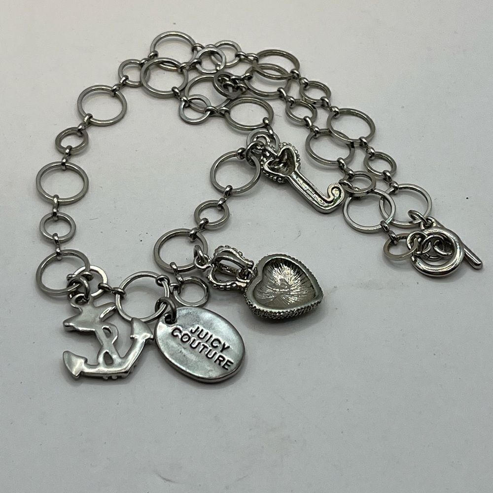 Juicy Couture silver tone Charm necklace